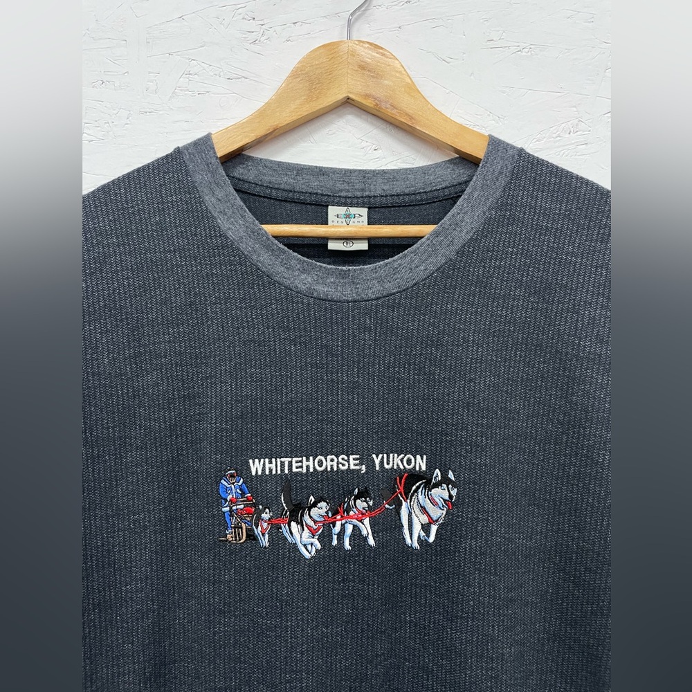 Vintage Whitehorse, Yukon Embroidered Dog Sledding Tee, Size XL